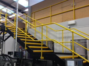 Access stairs complete with handrails to EU regulations